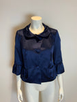 L.K. Bennett London Navy Satin Evening Blazer Size UK 14 US 10 EU 42 ladies