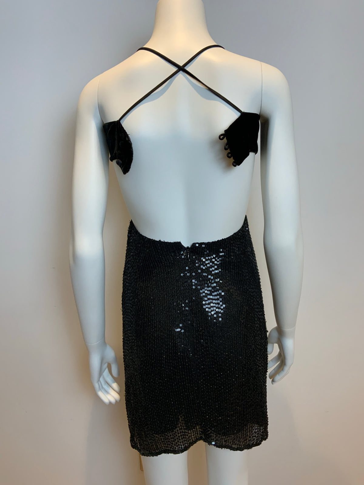 Cynthia Steffe Sequin Embellished Mini Sexy Velvet Bra Top Dress Size 0 XXS ladies