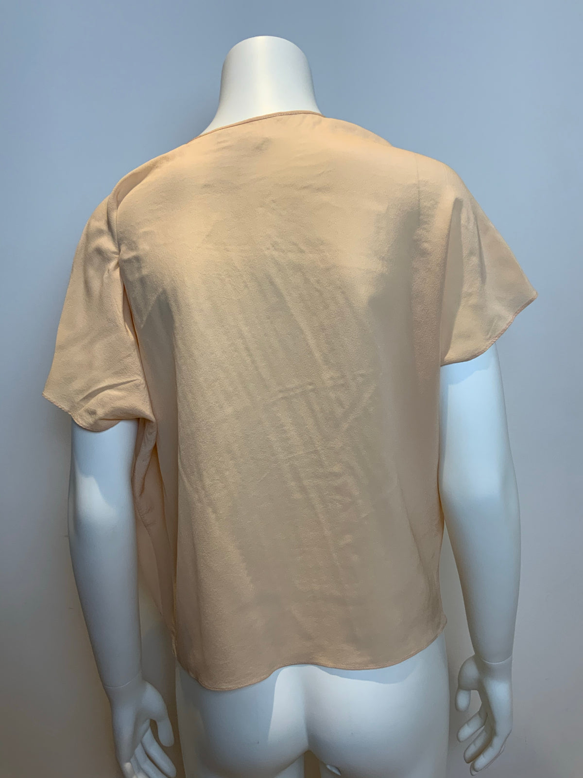 Chloé Chloe Silk Peach Lace Insert Top Blouse Size F 34 US 2 UK 6 XS ladies