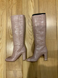 Aquazzura Brera 85 crocodile-print leather knee-high boots Size 37 US 7 UK 4 ladies