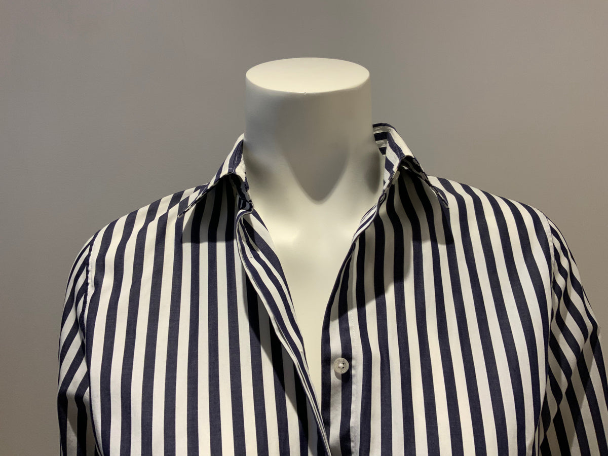 Carolina Herrera CH Cropped Tie Cotton Shirt Size XS ladies