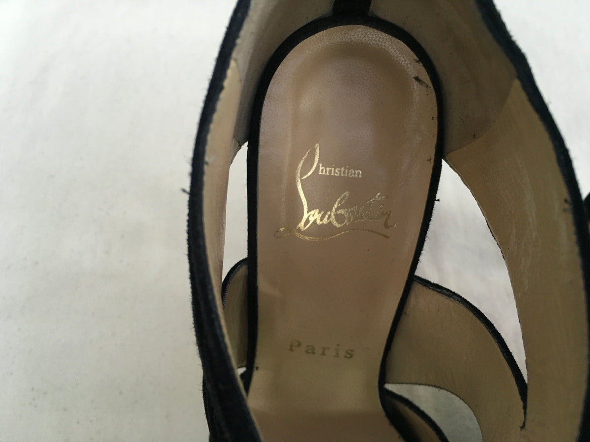 Christian Louboutin Bandra Suede Sandals Shoes 36 US 6 UK 3 ladies