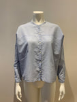 Bagutta Mandarin Collar Pin Strip Shirt Blouse Size I 38 US 2 UK 6 XS ladies
