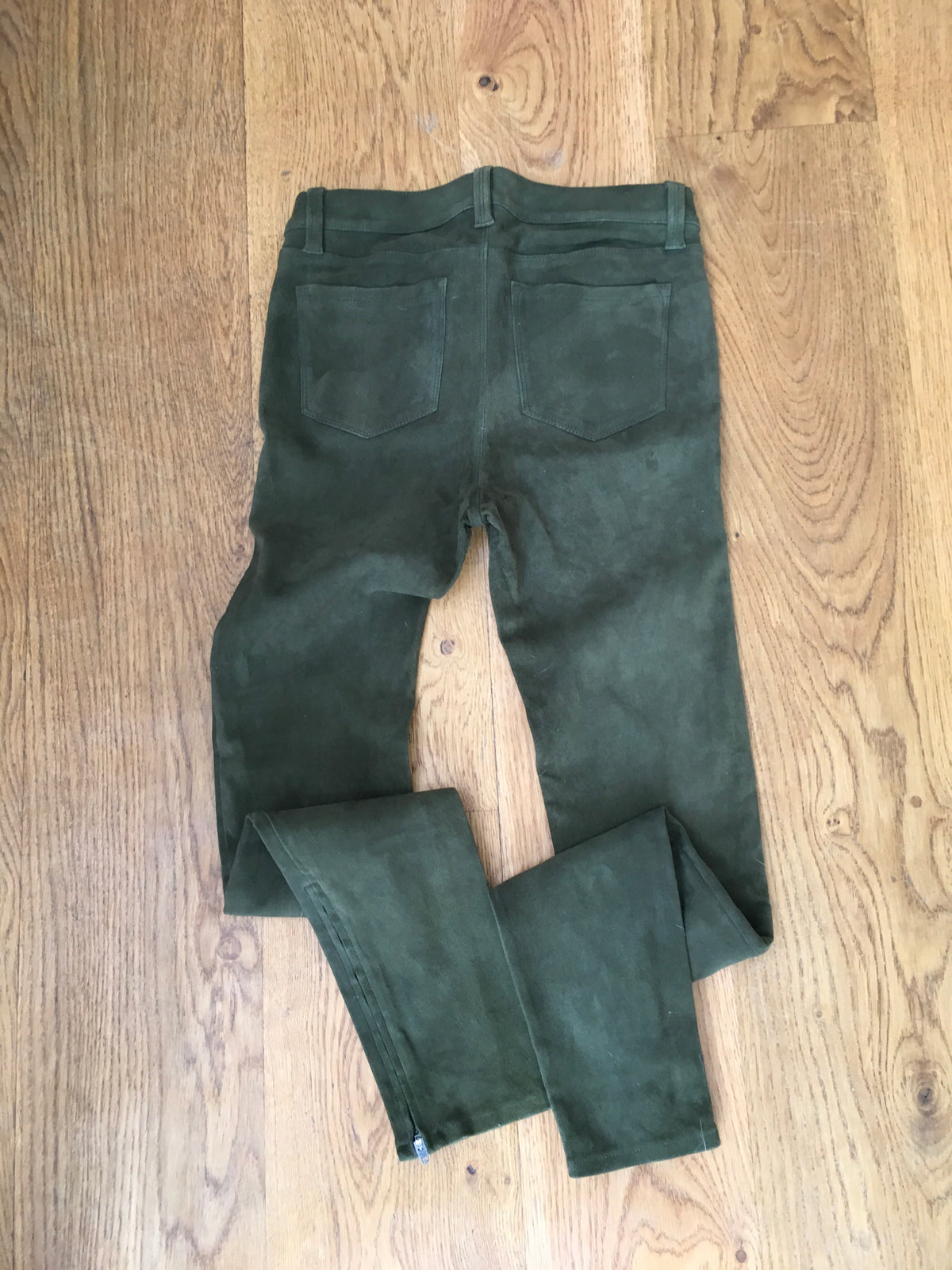 J BRAND Suede Super Skinny Pants Camo Olive Green Size 26  ladies