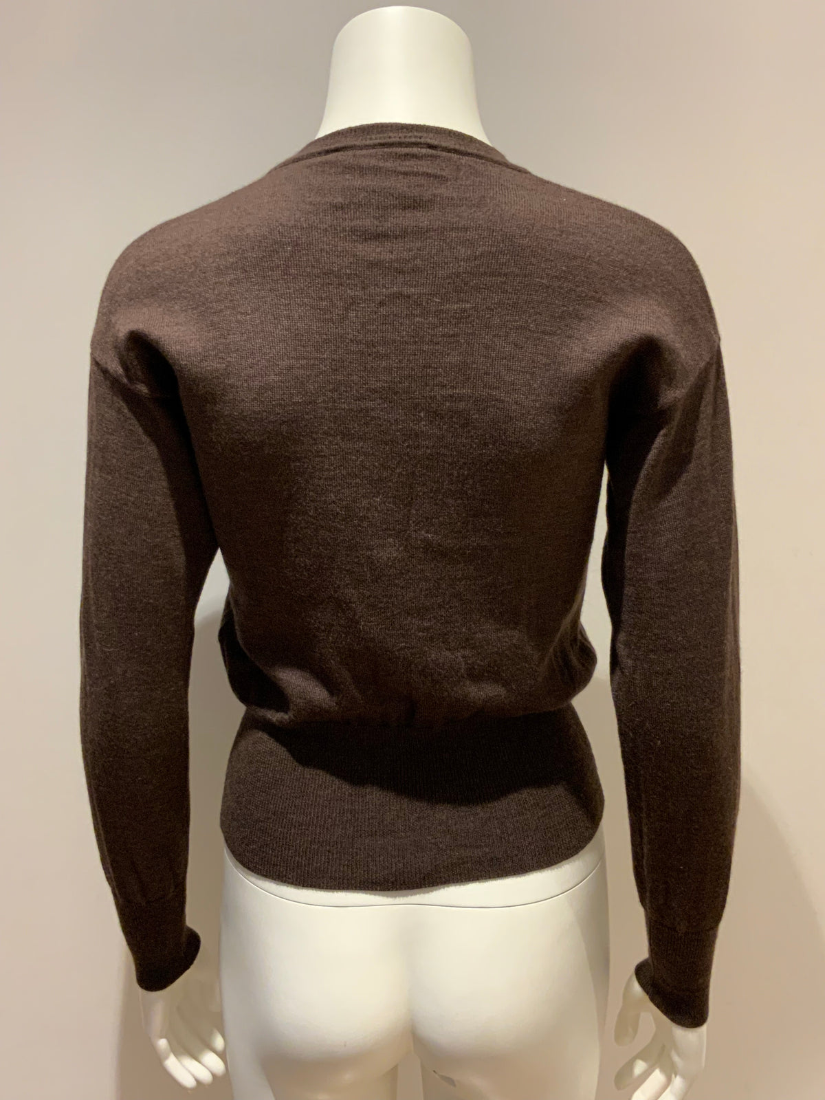 VIVIENNE WESTWOOD Brown Bea Knit Wool Embroidered Logo Cardigan SIZE S small ladies