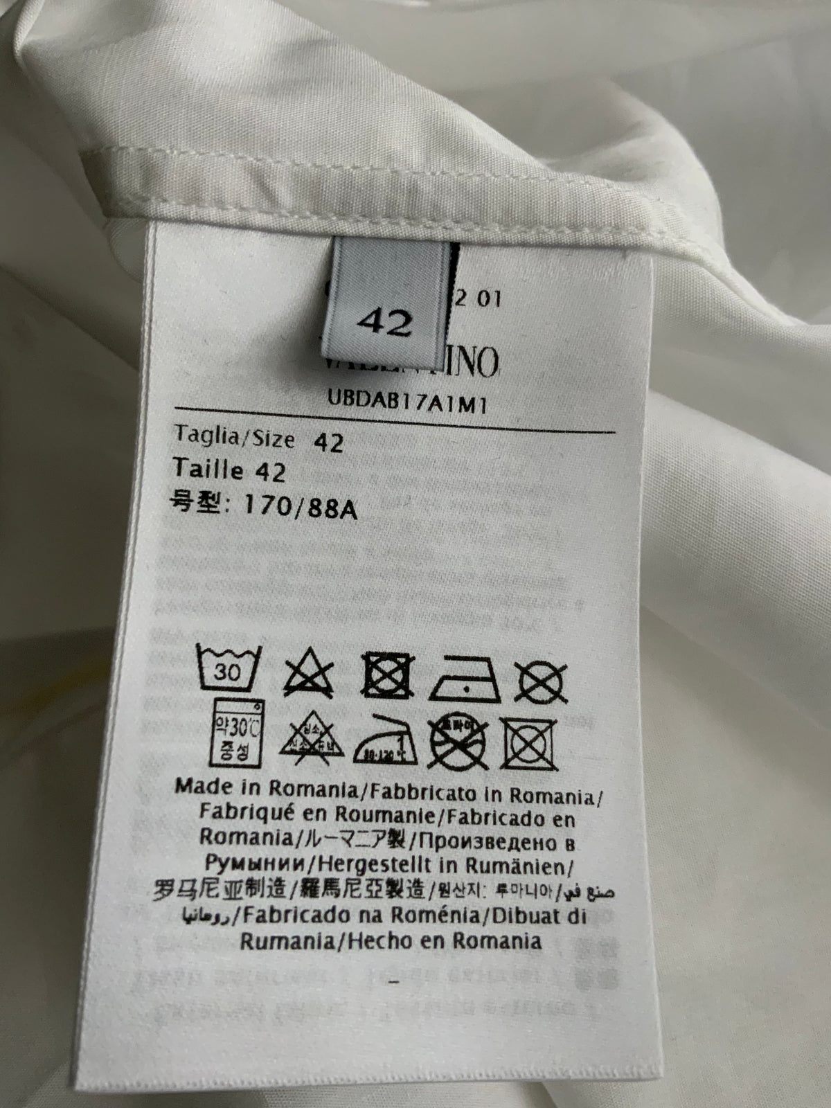 Valentino White Cotton Neck Tie Detail Oversized Tunic Shirt Size I 42 UK 10 US6 ladies