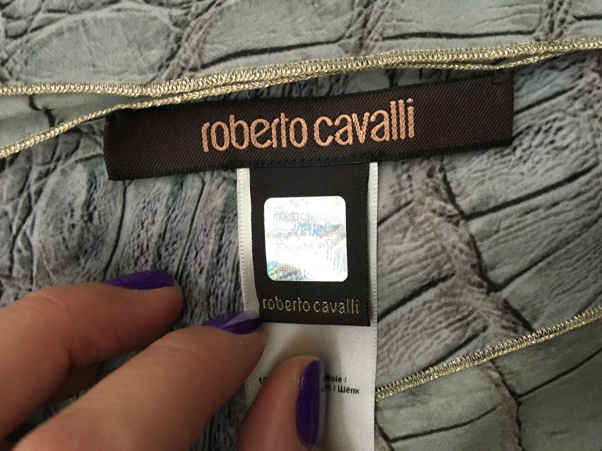 Roberto Cavalli RUNAWAY CROCODILE PRINT SILK SCARF SHAWL AMAZING Ladies