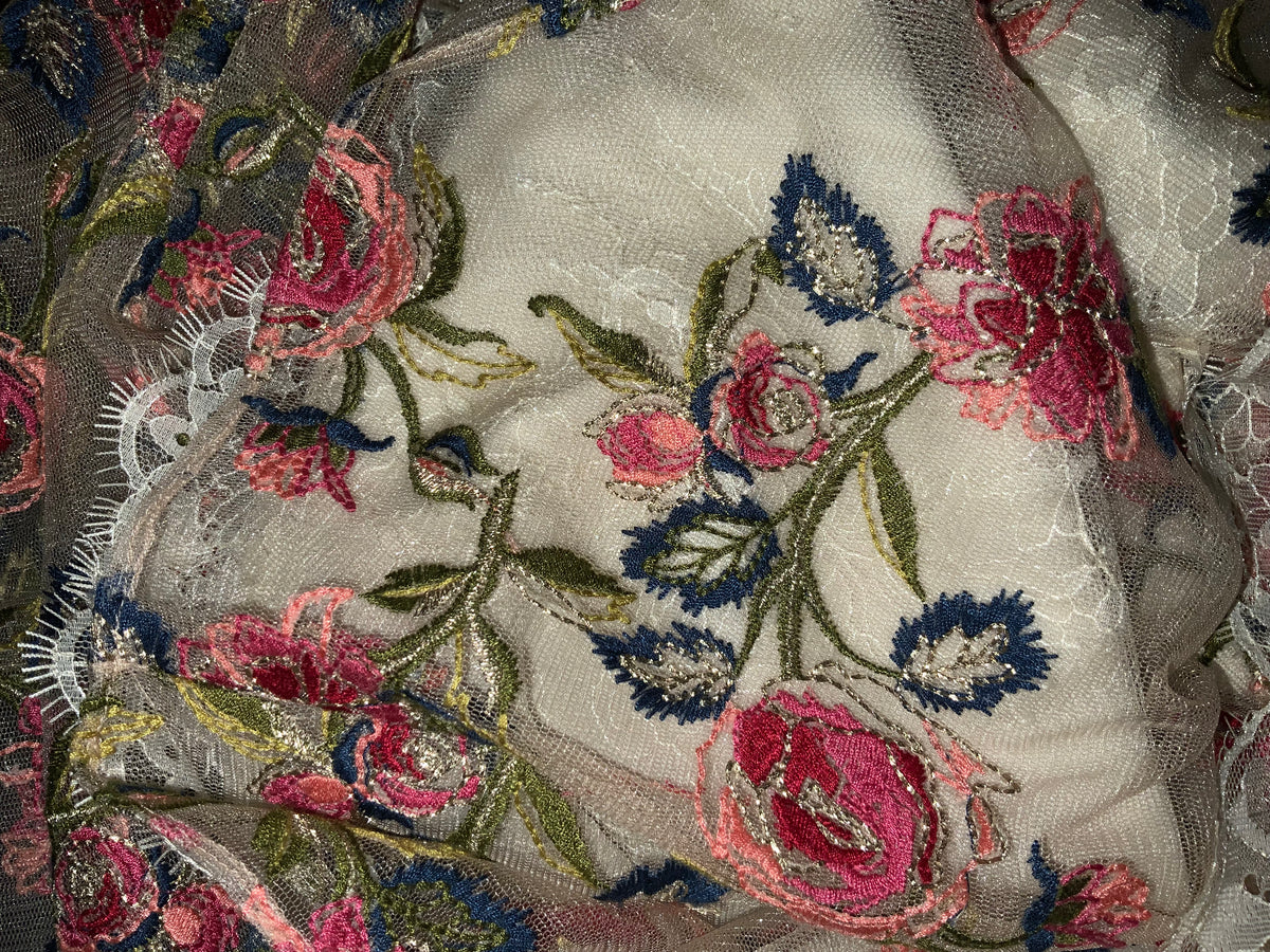 Notte by Marchesa Tull Floral Embroidered SO COUTURE Dress Size US 4 UK 8 Small ladies