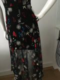 MAJE LONG DRESS WITH ALL-OVER EMBROIDERY Size 2 M Medium ladies