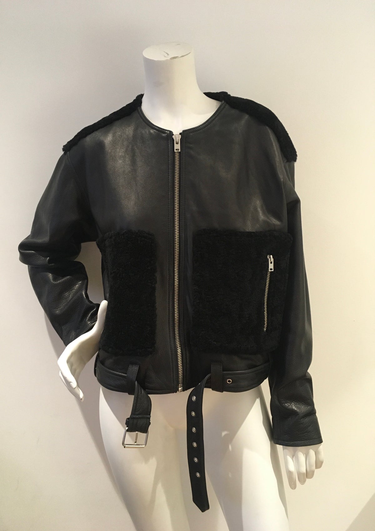 IRO Ever Shearling Leather Jacket Size F 38 UK 10 US 6 SEEN ON ALL CELEBRITIES ladies