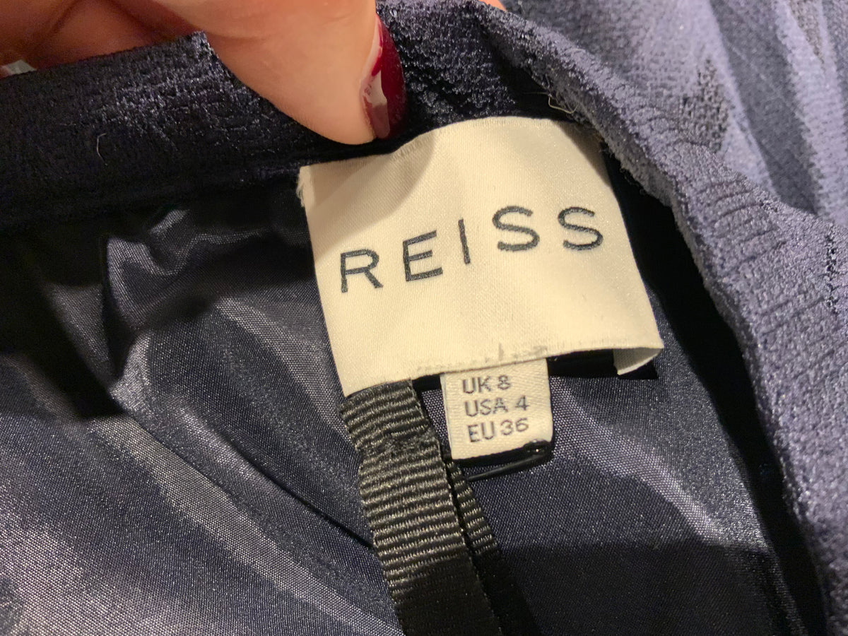 Reiss Women's Blue Navy Kent Pleated Skirt Size UK 8 US 4 ladies