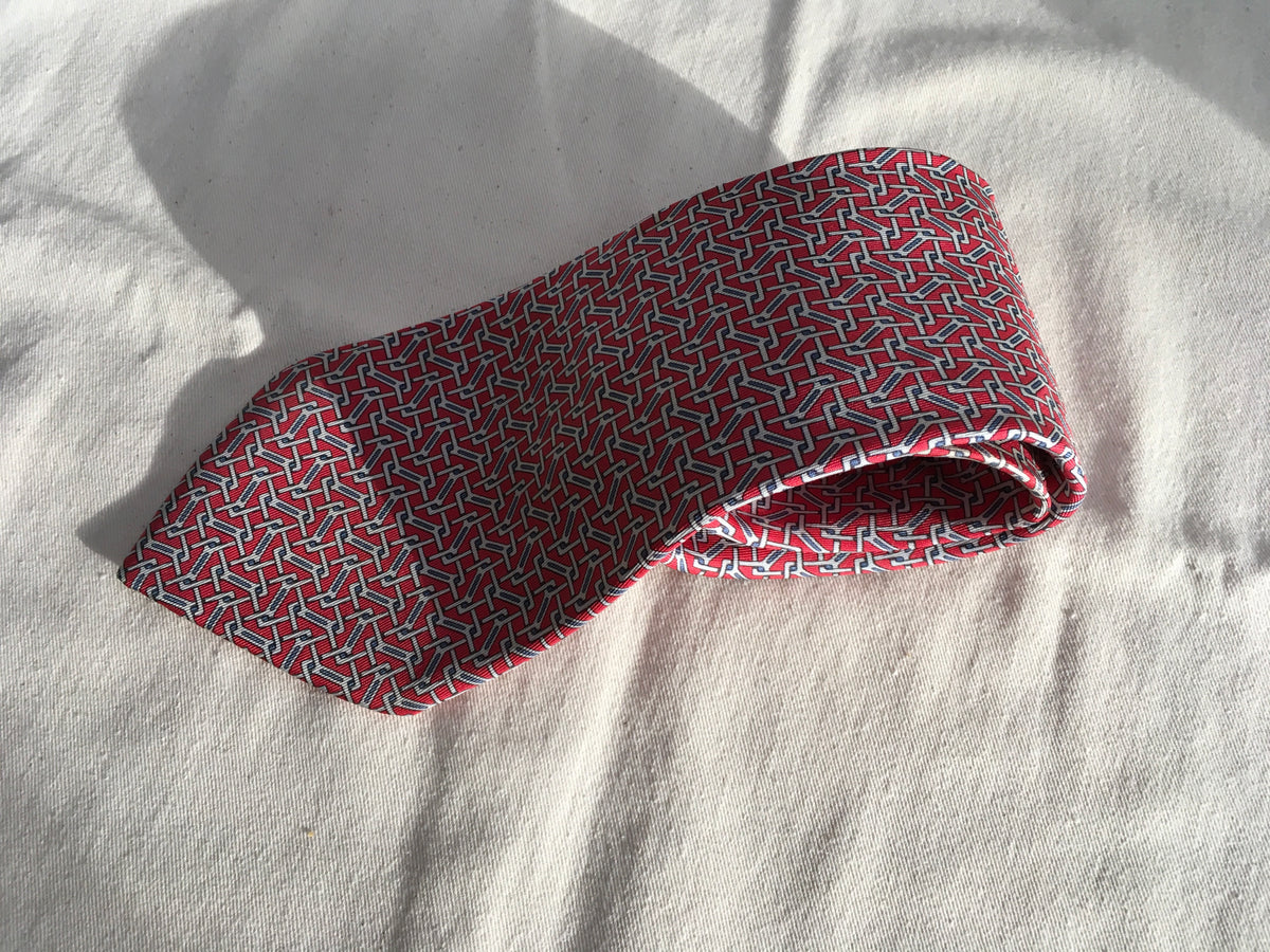 Hermès HERMES Paris Silk Blue Print Tie 5050 PA 100% AUTHENTIC Men