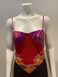 Christian Lacroix Bazar 1980’s Bodycon Dress in Colorful Silk Size F 40 L large ladies
