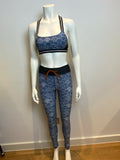 THE UPSIDE Blue Shimoda printed stretch-jersey Leggings +Top Set Size Small US 6 ladies