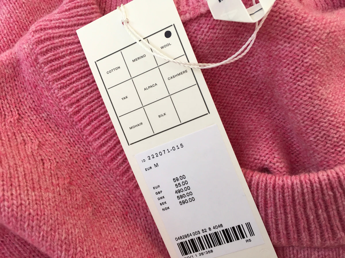 ARKET PINK WOOL KNIT OVERSIZED SWEATER JUMPER Ladies