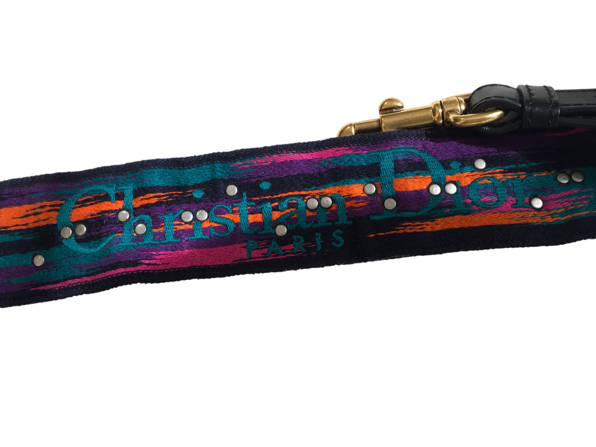 Christian Dior Limited Edition Canvas Studded Bohemian-Inspired Shoulder Strap ladies