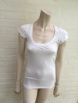 Theory White Classic T Shirt Scoop neckline top Ladies