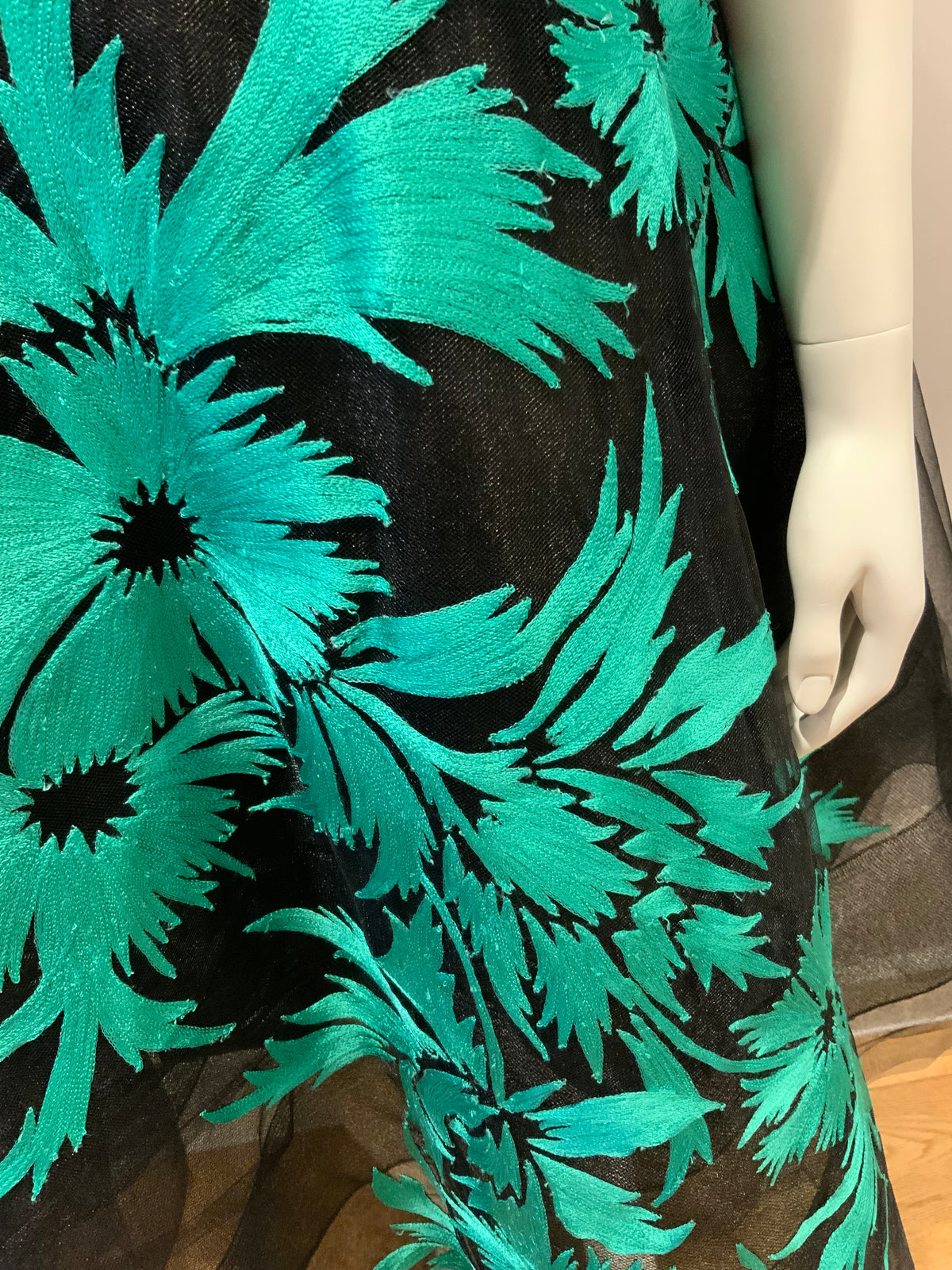 Oscar de la Renta Red Carpet Green Embroidered Gown Dress Size US 6 UK 10 ladies