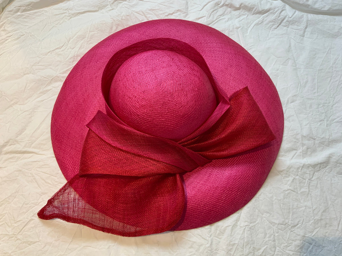 Marzi Firenze Pink Wide Brim Dress Hat Hand Made in Italy HARRODS ladies