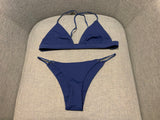 Navy Swimsuit 2 Pieces Bandeau Bikini Size I 38 F 34 UK 6 US 2 XS ladies