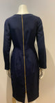 Roland Mouret RUNAWAY Blue Navy Cut Neckline Dress UK 12 US 8 IT 44 FR 38 ladies
