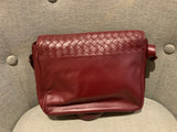 Bottega Veneta Burgundy Leather Intrecciato Handbag Bag ladies