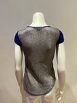 Armani Exchange AX royal blue silver mesh back T shirt Size M Medium  ladies