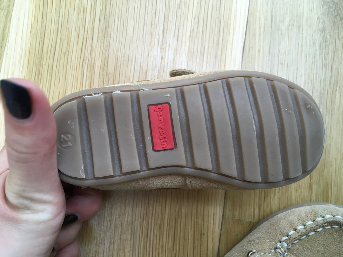GARVALIN 50 aniversario Boys Shoe Brown Suede Leather Size 21 Children