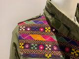 Denim & Supply Ralph Lauren Embellished Embroidered Khaki Army Jacket M Medium ladies