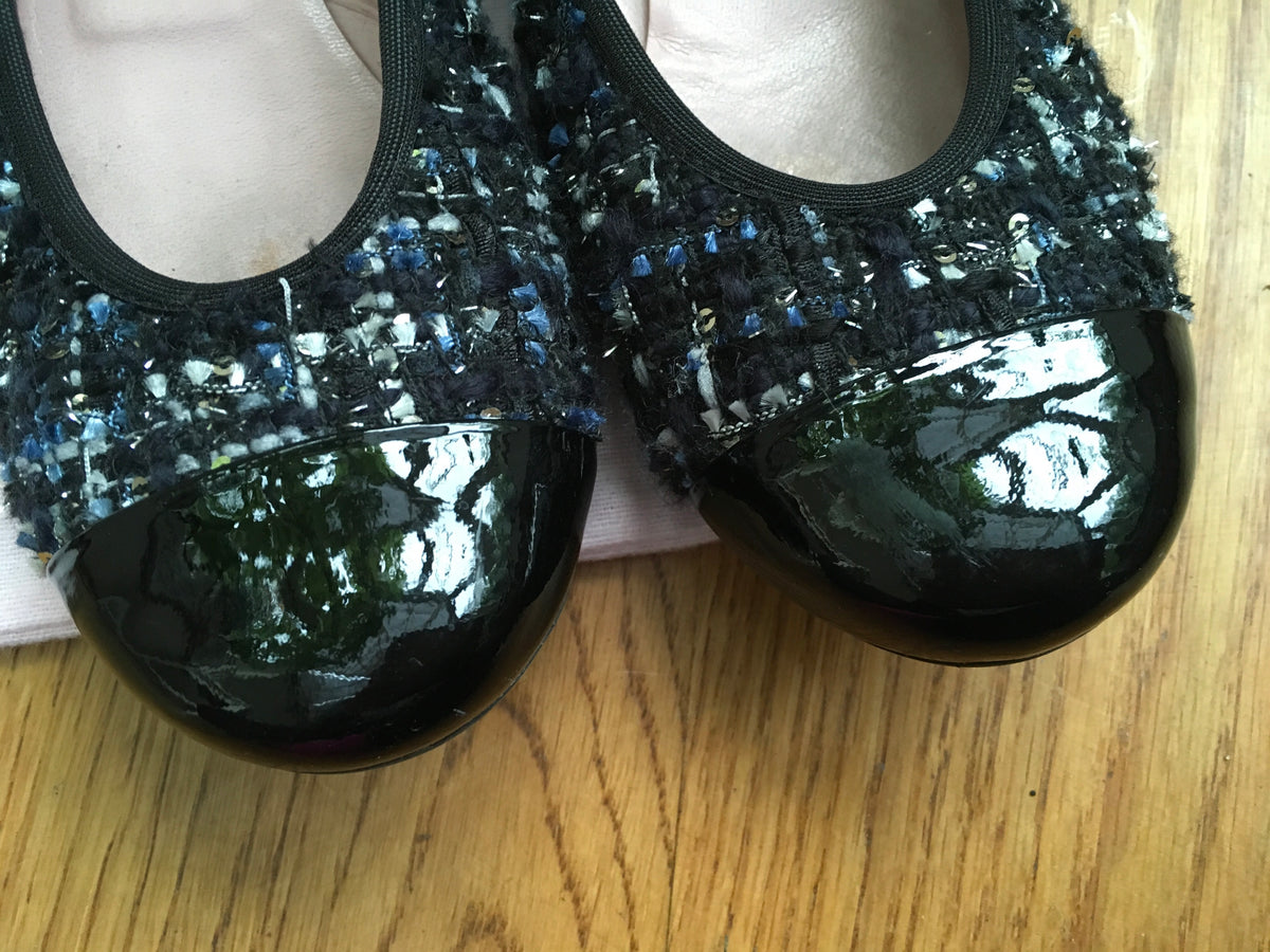 Pretty Ballerinas - Shirley Flat Tweed Cap Toe Shoes 36 UK 3 US 6 Ladies