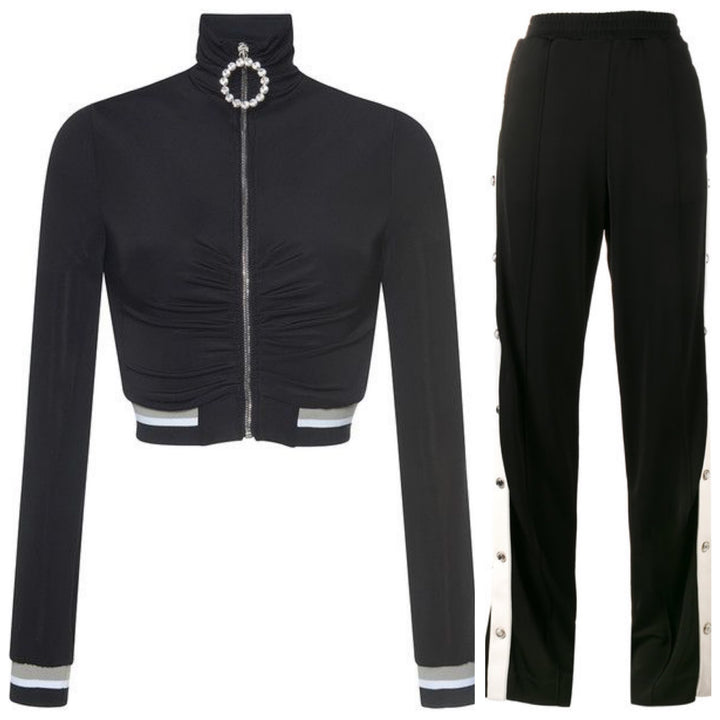 ALESSANDRA RICH Most Sexy Cropped Tracksuit Set I 38-40 XS-S Gigi Hadid ladies