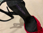 Ralph Lauren Collection JENAE Velvet Peep toe Sandal Size US 8.5 UK 5.5 EU 38.5 ladies