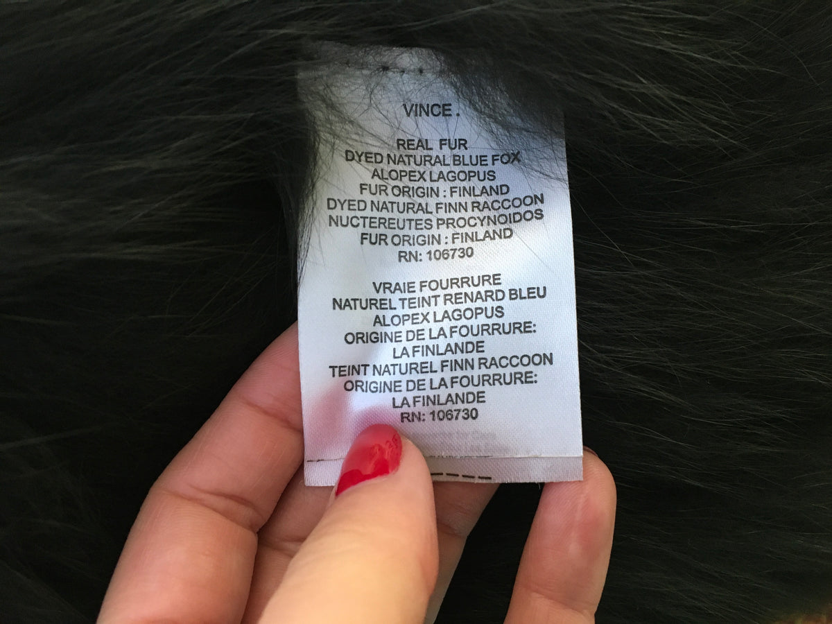 VINCE Women's Green Black Spruce Fox Fur Vest Gilet US 6 UK 10  Ladies