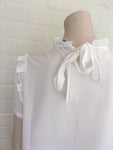 MAJE PLEATED BLOUSE WITH RUFFLES TOP SIZE 2 M MEDIUM ladies