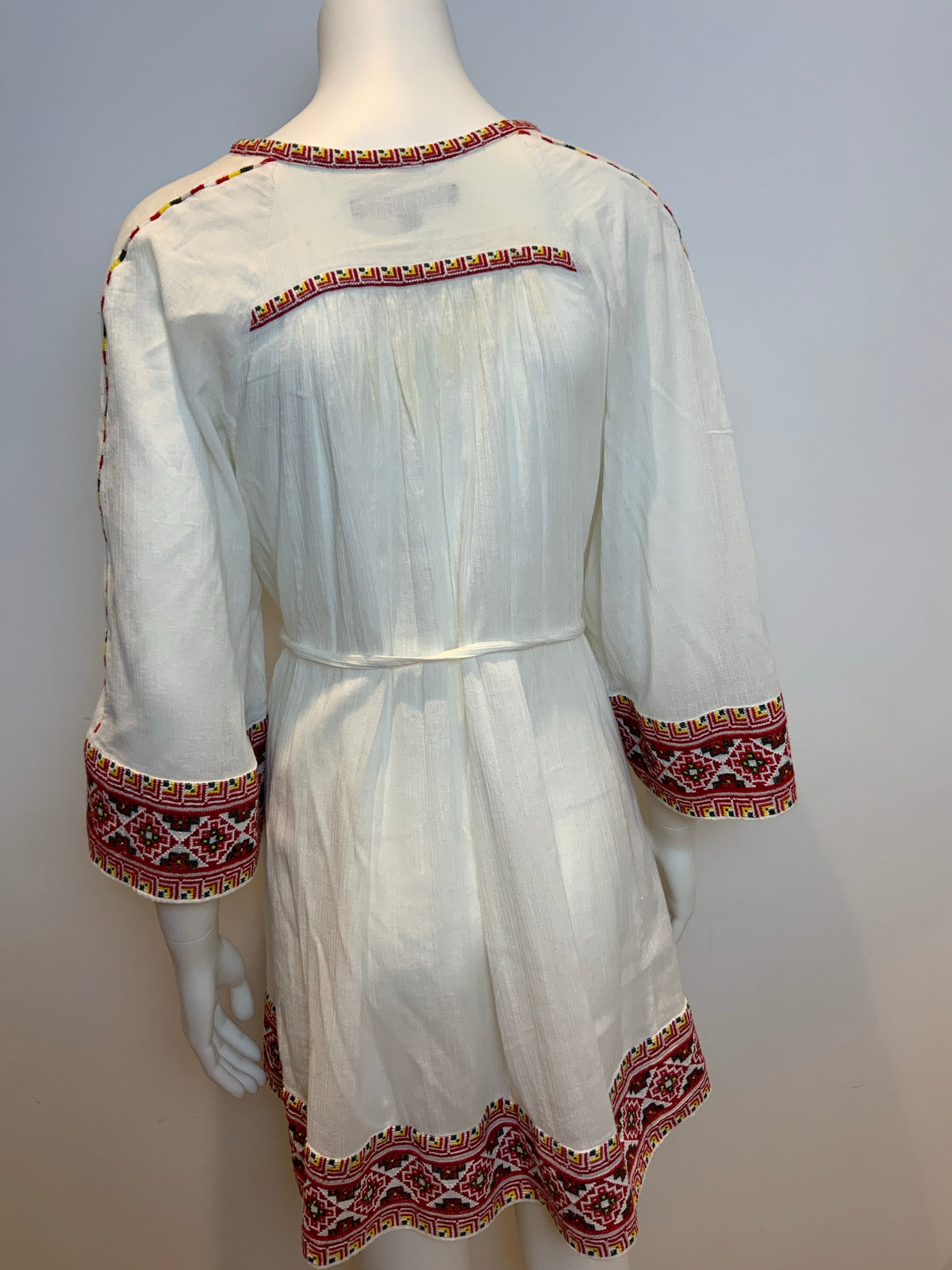 FRENCH CONNECTION Adanna Crinkle Ethnic Smock Boho Mexican Dress UK 8 US 4 XS ladies