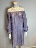 BCBG MAX AZRIA STRIPED OFF THE SHOULDERS DRESS SIZE XS Ladies