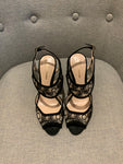 Nicholas Kirkwood Black Lace And Suede Leda Ankle Strap Sandals Size 36 UK 3 US6 ladies