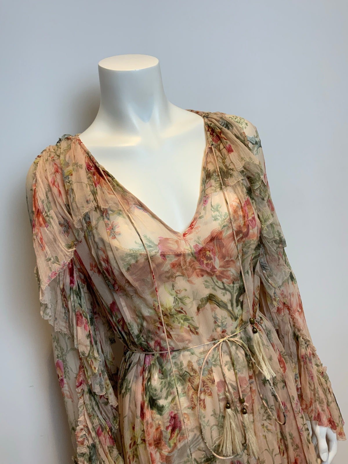 ZIMMERMANN MOST WANTED Mercer Floating ruffled floral-print silk-georgette dress ladies