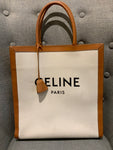 Céline 2020 Canvas Calfskin Vertical Cabas Natural Tan Tote Bag Handbag ladies