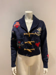 Polo Ralph Lauren Intarsia Knit Graphic Logo Cardigan Toggle Sweater Sz S small ladies