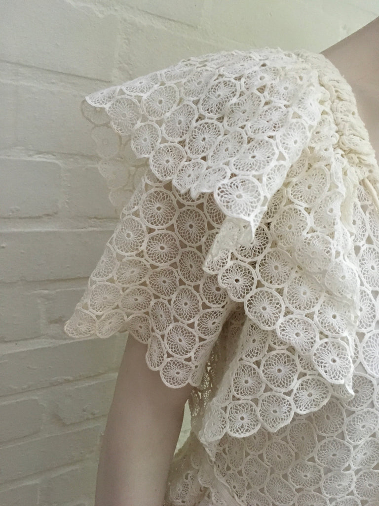 Chlo Chloe White Crocheted lace mini dress Ladies Afashionistastore Chlo Chloe White Crocheted lace mini dress Ladies Afashionistastore