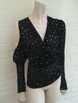 MAGDA BUTRYM Dresden metallic polka-dot silk-blend blouse top Ladies