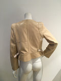 Chloé CHLOE Paris Beige Leather Biker Jacket Size F 40 UK 12 US 8 ladies