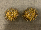 CHANEL SOLD OUT Circa 1990 Karl Lagerfeld Le Roi Soleil gilt and resin earrings ladies