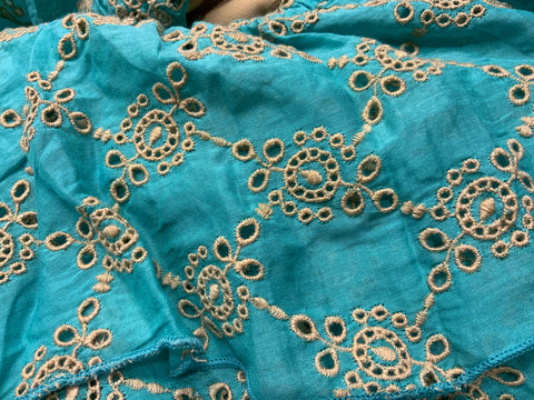 Summer Green Broderie Anglaise Dress Size M medium ladies Summer Green Broderie Anglaise Dress Size M medium ladies