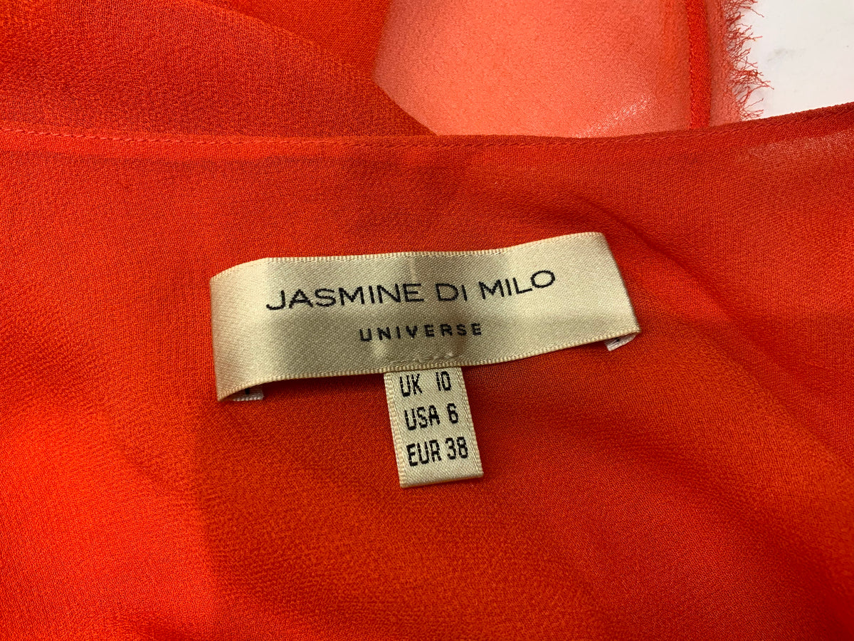 JASMINE DI MILO Coral Red Open Front Sweater Top Size UK 10 US 6 ladies
