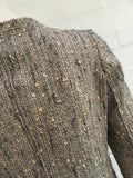 PRADA Tan Tweed Linen & Wool Snap Blazer Jacket  Ladies