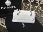 Chanel White Quilted Crackled Patent Leather The Ritz Shoulder Bag Ladies