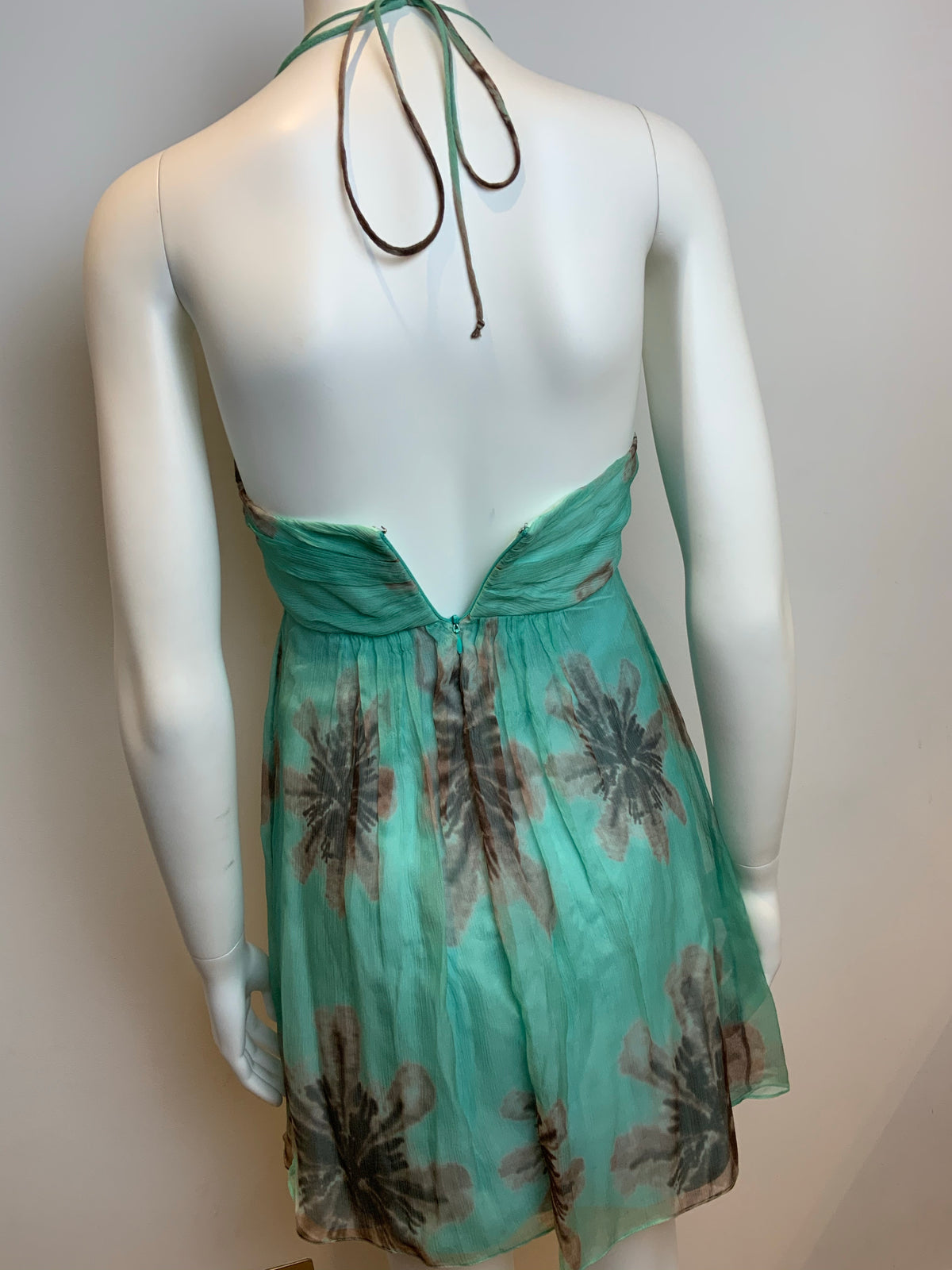 Milly New York Tie Dye Print Halter Ruffle Trim Dress Size UK 4 US 0 XXS ladies