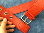 PRADA Red Leather Hip Belt Size 85 / 34 Ladies